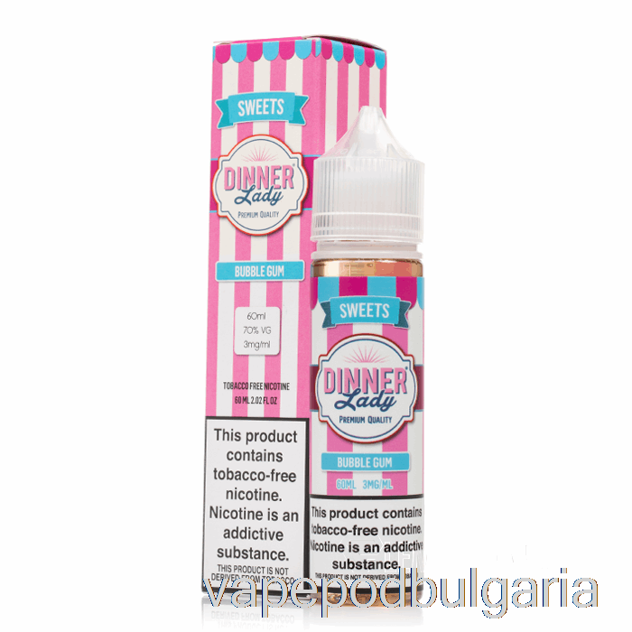 Vape Течности Bubblegum - Vape Dinner Lady E-liquid - 60ml 3mg